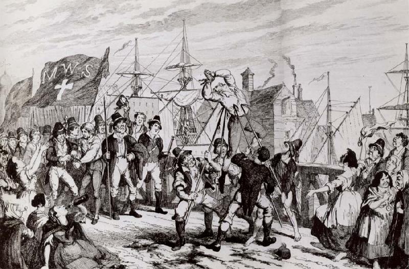 Thomas Pakenham The rebels executing their prisoners on the bridge at Wexford oil painting image